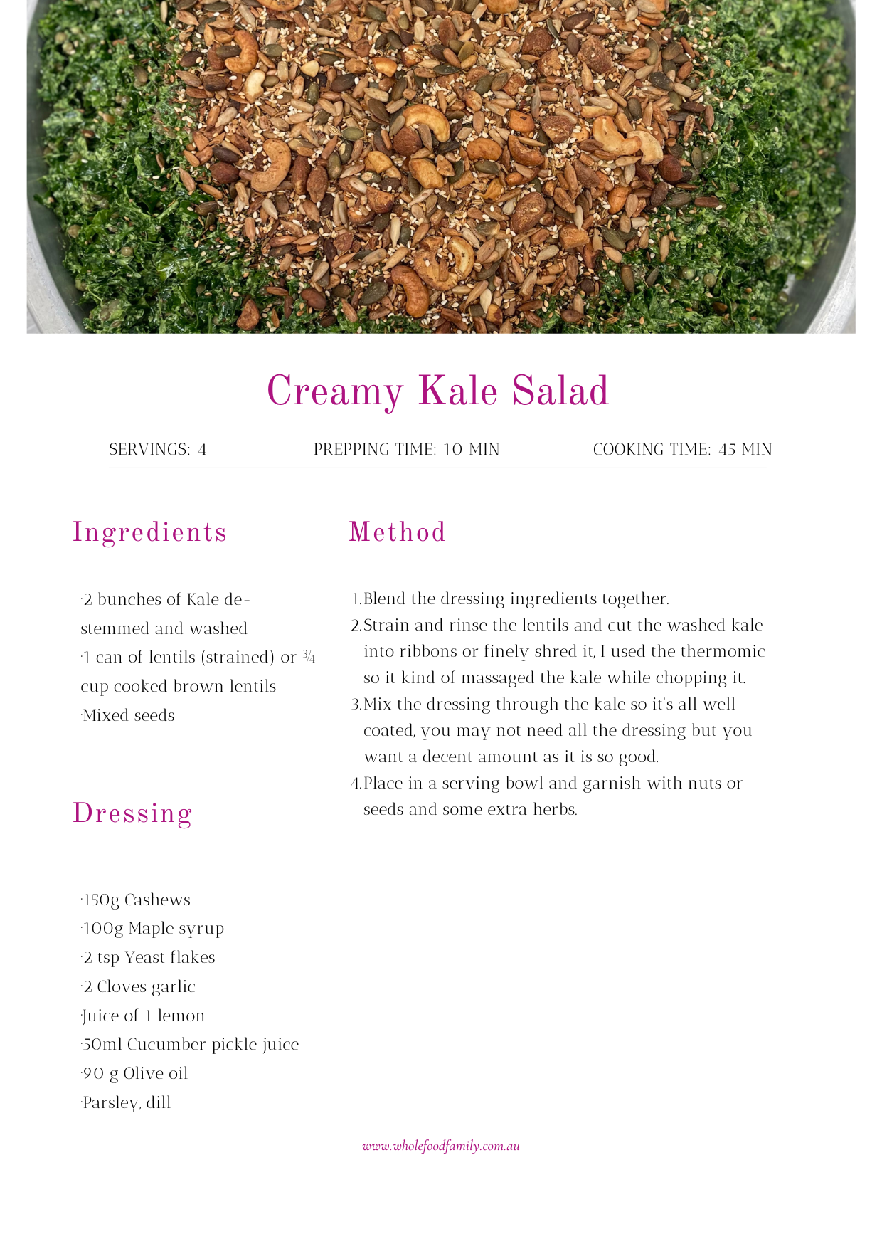 Creamy Kale Salad