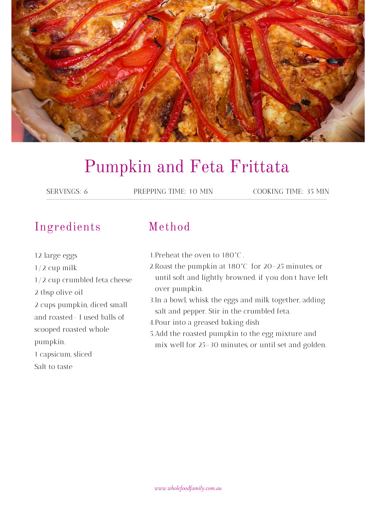 Pumpkin and Feta Frittata