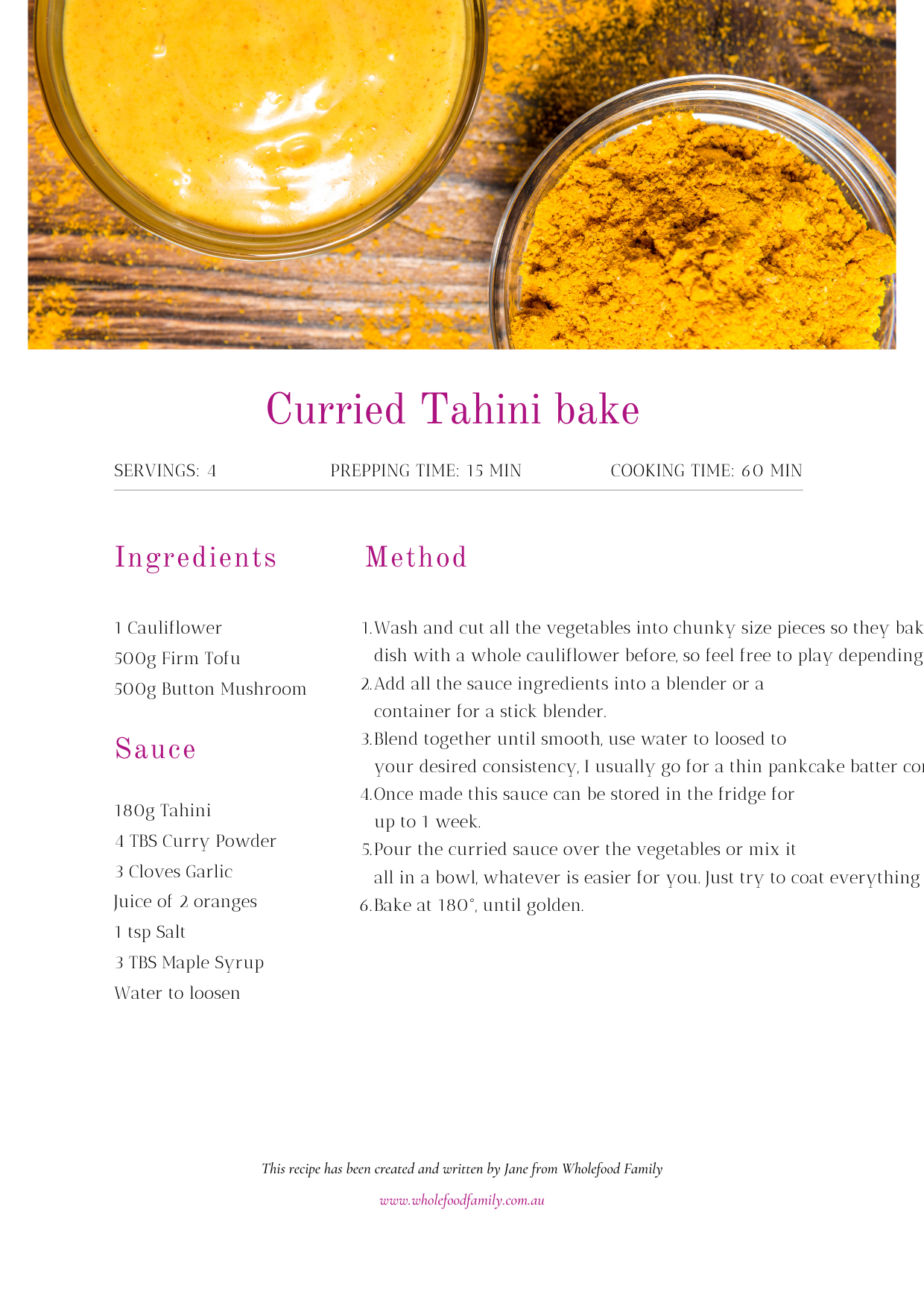 Curried Tahini Bake